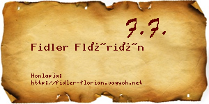 Fidler Flórián névjegykártya